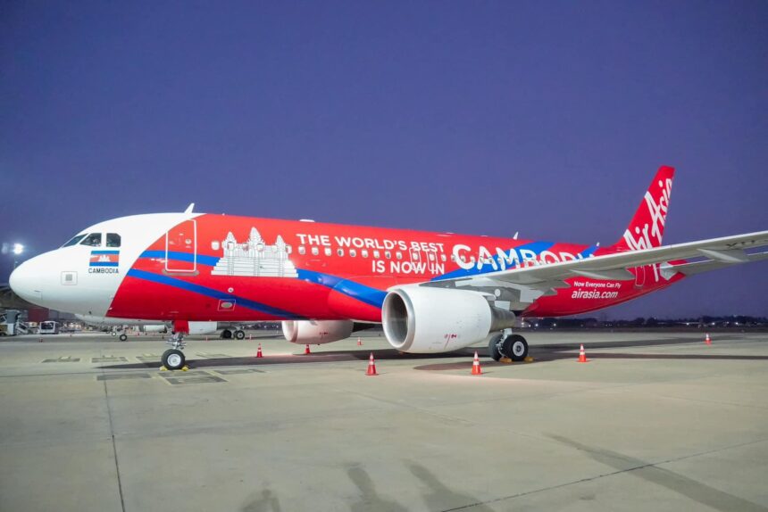 យន្តហោះ Air Asia នឹងធ្វើការហោះហើរទៅមករវាងភ្នំពេញ-សៀមរាប-ព្រះសីហនុ ៨ជើងក្នុងមួយថ្ងៃតម្លៃប្រមាណ ១១ម៉ឺនរៀល